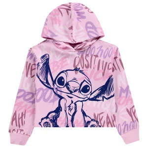 Disney Lilo & Stitch Girls Hoodie - Stitch Skimmer Pull Over Hoodie- Little... - Picture 1 of 26