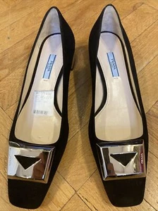 NUEVOS SIN ETIQUETAS ZAPATOS DE MUJER PRADA TALLA 39 HECHOS EN ITALIA NEGROS - Imagen 1 de 13