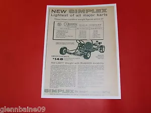 WOW! Vintage & Rare 1961 SIMPLEX GO - KART Ad ( SIMPLEX MARK 15 ) - Foto 1 di 1