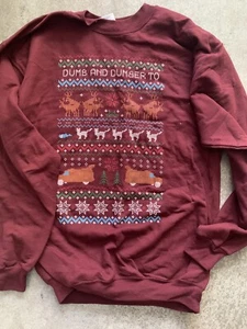 Dumb & Dumber To - Ugly Christmas Sweater / Sweatshirt (medium/maroon) - Picture 1 of 1