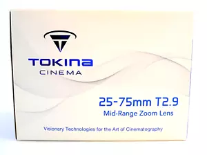 Tokina Cinema 25-75mm T2.9 EF Mid-Range Zoom Lens - Picture 1 of 11