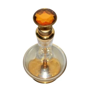 Vintage Irice Glas Parfum Flakon mit Bernstein facettiertem Sprühstopfen West Germany - Bild 1 von 8