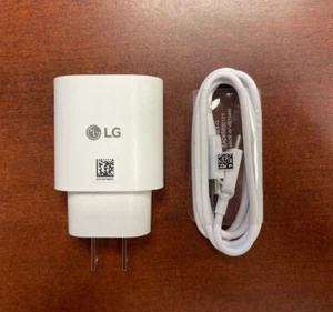 LG 25W Super Fast Adapter LG USB-C to C for LG Stylo 6/V60/Reflect/G8/K51/Q70 - Picture 1 of 7