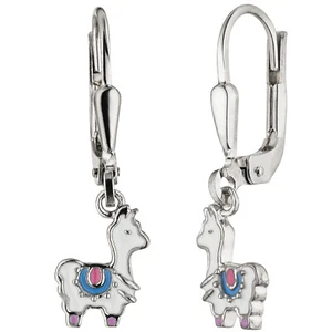 JOBO Kinder Ohrhänger Lama weiß 925 Sterling Silber Ohrringe Kinderohrringe - Picture 1 of 1