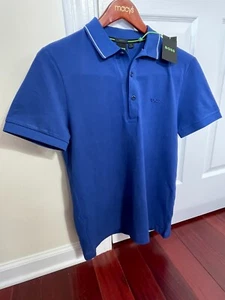 Brandneu HUGO BOSS Herren Poloshirt Slim Fit Blau Baumwolle Größe M - Bild 1 von 2