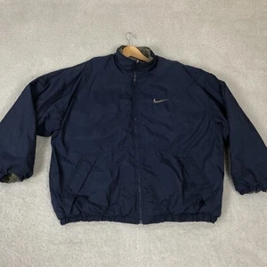 Vintage Nike Wende Puffer Jacke Herren XL blau grau gesticktes Logo 90er - Bild 1 von 21