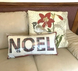 Pottery Barn Holiday Plaid Christmas Pillow Noel Disney party gift Birthday Mom - Picture 1 of 12