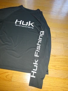 Men's Huk Fishing Gray Shirt Size M - Picture 1 of 6