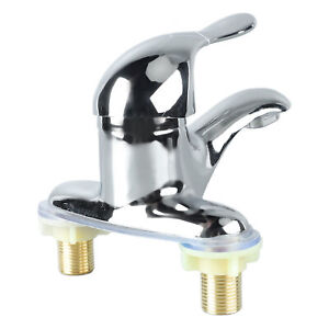 Bathroom Sink Faucet Zinc Alloy 2 Hole Single Handle Hot And Cold Water Mixer GG