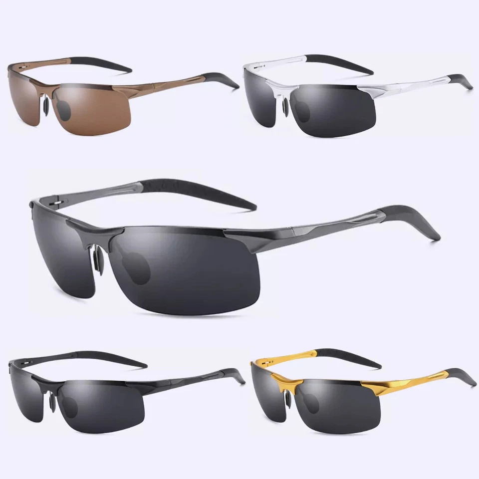 Sonnenbrille Herren Polarisiert Aluminiumrahmen UV400 Schutz Fahrradbrille Sport - Bild 1 von 4