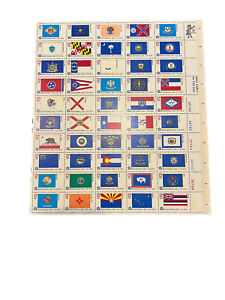1776-1976 Bicentennial Era 50 State Flag 13c Commemorative Stamps Full Sheet