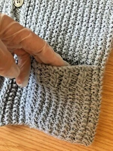 Hand knit Boy's Soft Vest Gray Cable v-neck 2 front pockets buttons sz 5,6,7 NEW - Picture 1 of 5