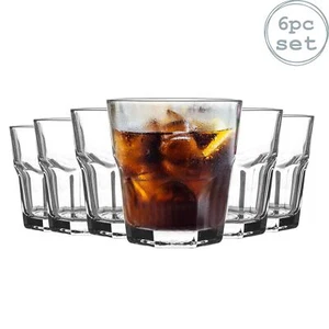 6x Aras Water Tumblers Faceted Whiskey Soft Drinks Glasses 200ml - Picture 1 of 8