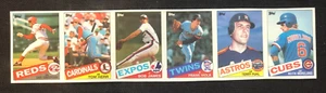 1985 Topps Major League Baseball (6) Trading Card VINTAGE MLB Uncut Panel Sheet - Picture 1 of 2