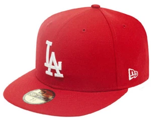 New Era La los Angeles Dodgers Básico Rojo MLB Cap 5950 Fitted Team Béisbol Mens - Imagen 1 de 1