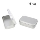  6 PCS/Set Rectangular Tin Cans Metal Mini Containers with Lids Gift Wrapping