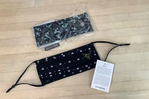 NWT Coach Lot Of 2 Face Masks Sharky Wild Beats & Rexy Star 100% Cotton New - Picture 1 of 16