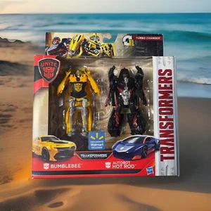 Transformers: The Last Knight Autobots Unite - BUMBLEBEE & HOT ROD Turbo Changer - Picture 1 of 8