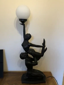 Corsa 1992 Akt Tänzer Figurenlampe, schweres schwarzes Resin - Bild 1 von 9