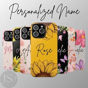 Flowers Custom Personalized Tough Protective Phone Case Gift iPhone 16 Pro Max - Picture 1 of 20