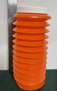 Vintage Accordion Orange Plastic Storage Container - Picture 1 of 3