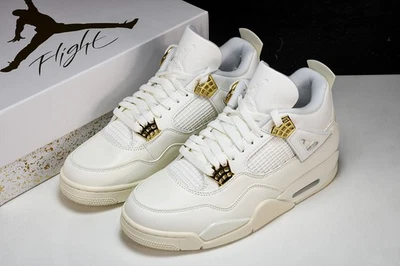 Nuevo AJ 4 Retro Metálico Dorado AQ9129-170 Zapatos Atléticos Talla 4-13 Foto 1 de 4