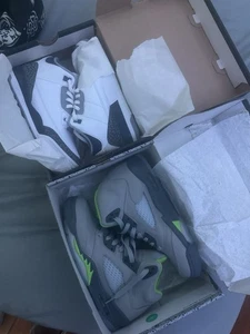 Air Jordan 5 Retro GS 2020 Size 5.5Y and Jordan 3 Retro (PS) Size 3y Worn Once - Picture 1 of 7