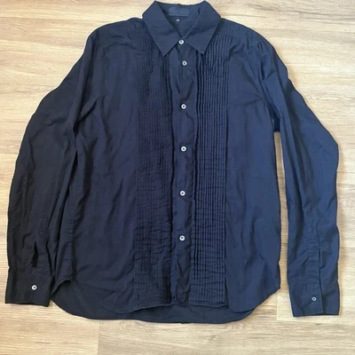 Ann Demeulemeester mens pleated black shirt XL - Image 1 of 3