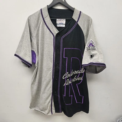 Camisa de béisbol bordada vintage para hombre Starter Colorado Rockies/talla grande Foto 1 de 4