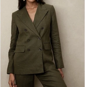 BLAZER LINO PALMA BANANA REPUBLIC TAGLIA 14 P verde oliva - Foto 1 di 9