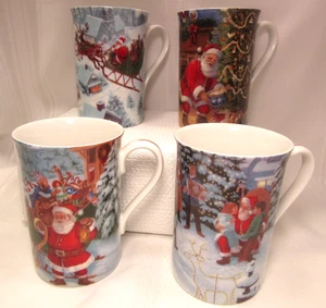 Juego de 4 tazas de Navidad Lenox For the Holidays SANTA'S JOURNEY - Imagen 1 de 20