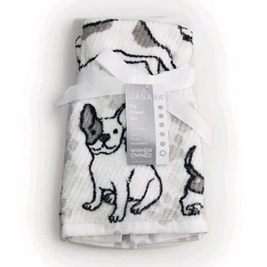 Set 2 asciugamani Casaba Boston Terrier francese Bulldog Carlino DogPrint punta dita nuovi con etichette - Foto 1 di 9