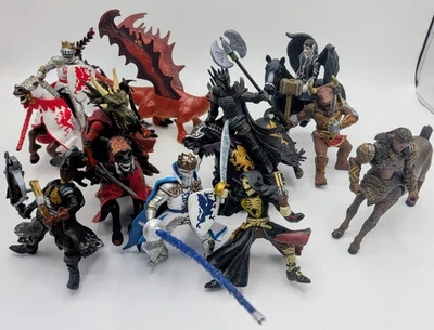 Lote de 12 FIGURAS DE FANTASÍA MEDIEVAL PAPO Caballeros Caballos Dragones Piratas Minotauro Foto 1 de 4