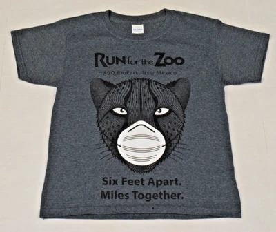 Camiseta para niños Gildan talla juvenil S Run For The Zoo enmascarado felino ABQ BioPark Zoo Foto 1 de 4