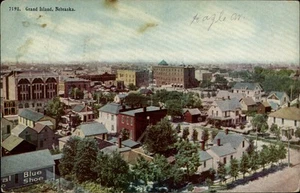Grand Island,NE Birds Eye View 1913 Hall County Nebraska Postcard - Picture 1 of 2
