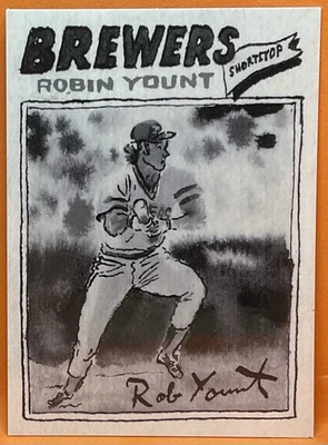 Caja de zapatos Topps Treasures Robin Yount #6 2025 numerada 1/75 cerveceros a escala de grises Foto 1 de 2