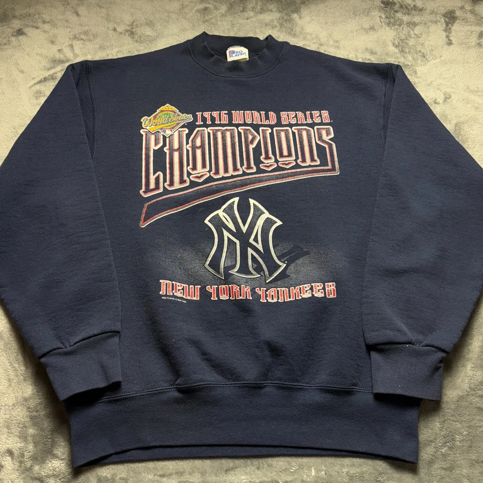 Sudadera De Colección 1996 New York Yankees Para Hombre Grande Azul Serie Mundial Campeones Foto 1 de 4