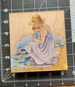 Stempel Happen Gummistempel Mutter und Sohn Pier Blumen Muttertag Kamm Schiff B15 - Bild 1 von 6