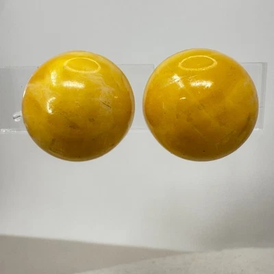 Pendientes Miriam Haskell Remolino Cúpula Firmados Bisagras Tornillo Trasero Tono Oro Amarillo Foto 1 de 4