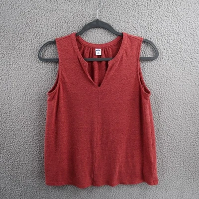 Old Navy Top Womens Extra Small Pink Heather Linen Blend Sleeveless Casual - Image 1 of 4