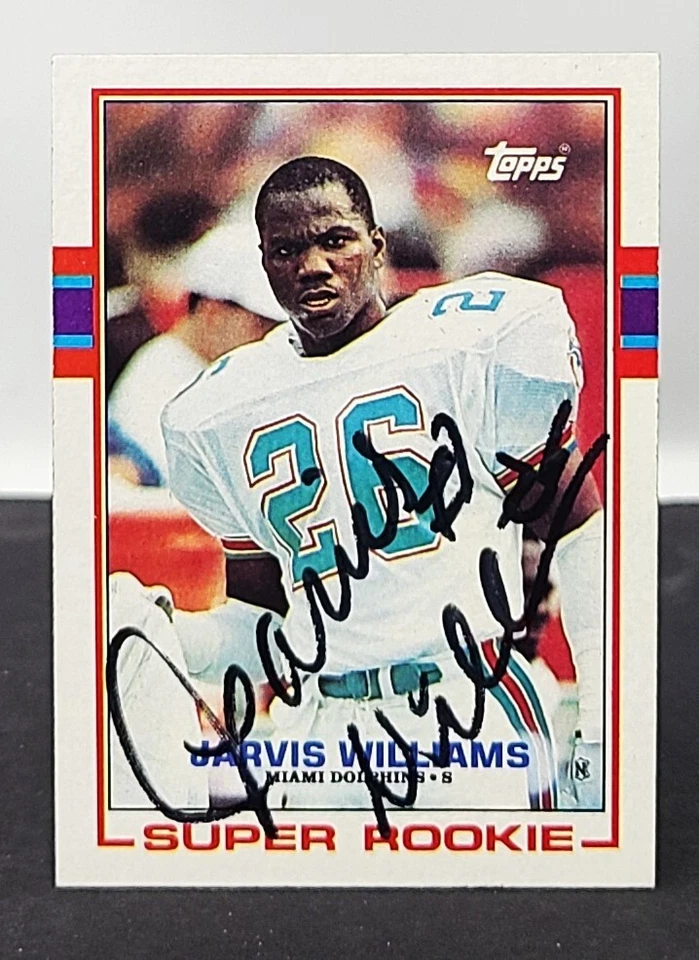 JARVIS WILLIAMS Signed Autograph 1989 Topps Football Card RC #291 Miami Dolphins - Image 1 of 2