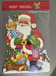 Vintage 1970/80’s Advent Calendar Father Christmas Die cut Made In Denmark NOS - Picture 1 of 9