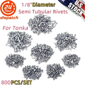 USFor Tonka Semi Tubular Rivets 1/8"Diameter 800PCS Super Assortment Toy Parts - Picture 1 of 7