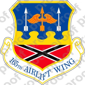 ADESIVO USAF 165° Airlift Ala A - Foto 1 di 1