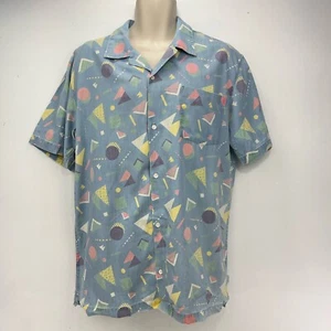 Wrangler kurzärmliges Resorthemd mit Knopfleiste Herren Größe Large blau Regular - Bild 1 von 13