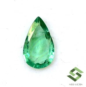 7.75x4.5 mm Certified Natural Emerald Pear Cut 0.46 CTS Untreated Loose Gemstone - Picture 1 of 6