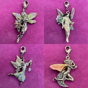 Beautiful Older Kirk’s Folly Lobster Clasp Fairy Charm Pendant AB Crystal Enamel - Picture 1 of 5