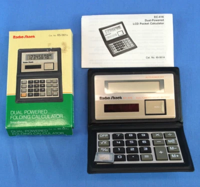 NEW Radio Shack 65-561 a Dual Powered Solar Folding Calculator FREE SHIPPING nos - Image 1 of 4