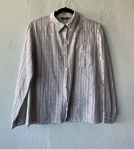 Blusa Alex Colman Vintage Años 70 Rayas Arco Iris Talla XL - Imagen 1 de 8