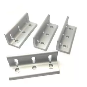 Lot of 4 80/20 4296 Aluminum Extrusion Inside 90 Degree Corner Brackets, 6-Hole - Picture 1 of 3
